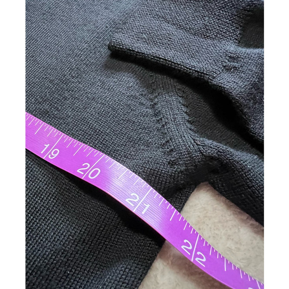 Eildon Hills Black Quarter Button Long Sleeve Merino Wool Sweater, Size M - Picture 6 of 10